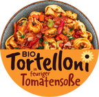 Bio Tortellini in feuriger Tomatensoße