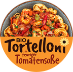 Bio Tortellini in feuriger Tomatensoße